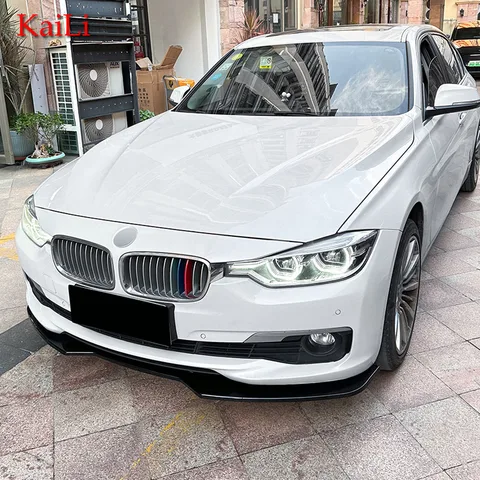 Губа переднего бампера для BMW 3 серии F30 стандартная версия не спортивная модель 2013-2019 глянцевый черный карбоновый декоративный чехол