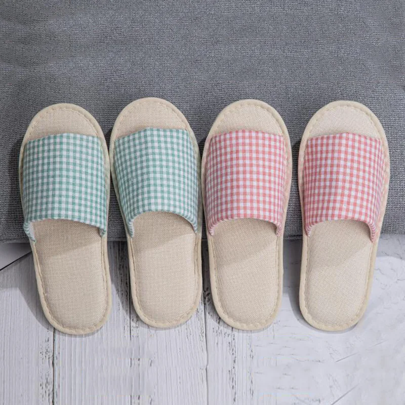 

Summer Flax Slippers Women Men Casual Linen Slides Multi-Style Non-Slip Home Flip Flops Indoor Shoes Female Sandals