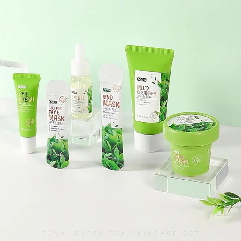 

6 шт., успокаивающий Тоник для лица, с зеленым чаем