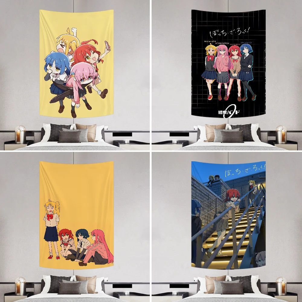 B-Bocchi Te R-Rck Band Tapestry Decoration Party Background Hanging Cloth Bedroom Room Decor Aesthetic