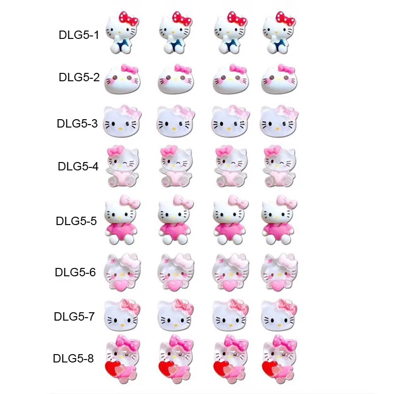 10 шт. мини-подвески для ногтей Miniso Hello Kitty 8 стилей прозрачные блестящие украшения