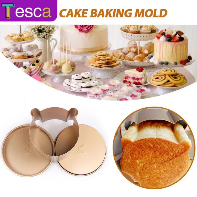 

Golden Non-stick Bear Head Bread Mold Toast Mold Bear Cartoon Cake Baking Mold Mousse Ring Kitchen Dining Bar Accessories