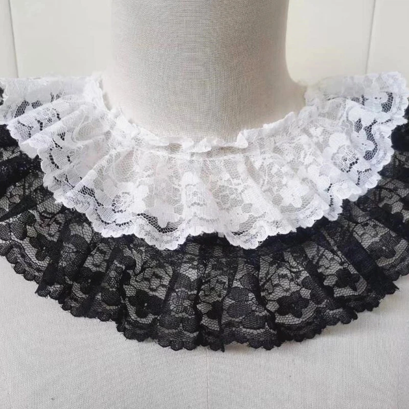 

1Yards High Quality Tulle Lace Fabric 5.5cm Black White Laces Fabrics Embroidery Lace Ribbon Evening Dresses Party Ribbons P018