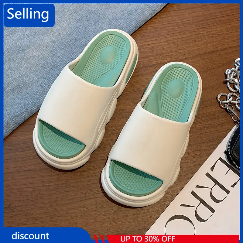 

Женские летние однотонные шлепанцы, удобная обувь на толстой подошве