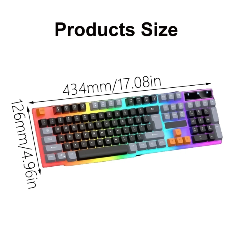 104-клавишная проводная клавиатура с режимами дышащей подсветки эргономичная для