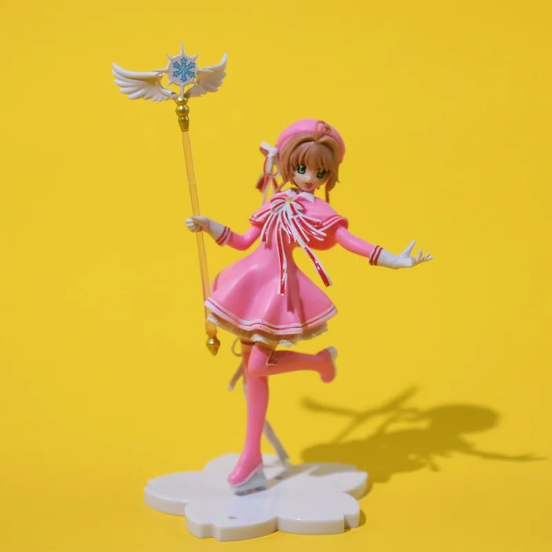 

1 Pcs Cartoon Anime Card Captor SAKURA PVC Model Action Figures KINOMOTO SAKURA Magic Wand Girls Cake Decoration Toys Fans Gifts