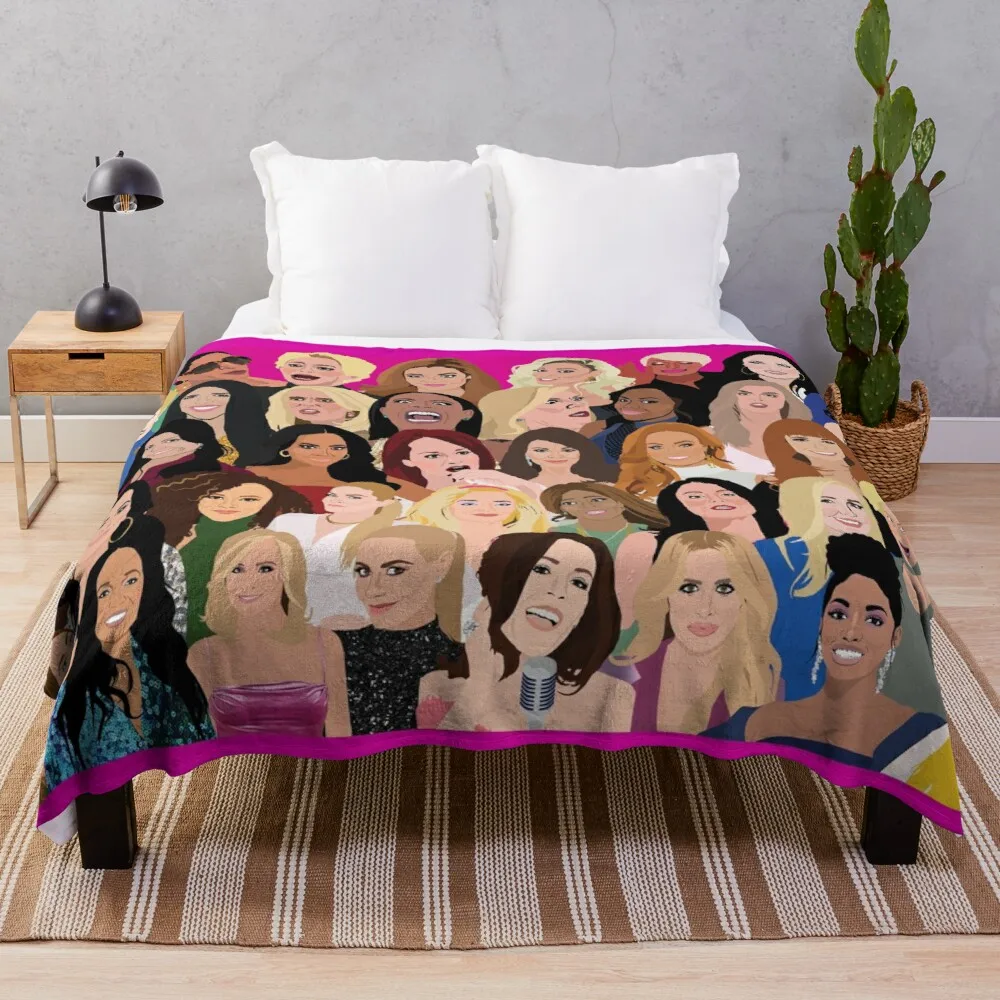 

Real Housewives Montage (Rhony, Rhobh, Rhoa, Rhonj, Rhop, Rhoc, Rhoslc, Rhod, Vpr) At Home Blanket Fluffy Throw Blankets
