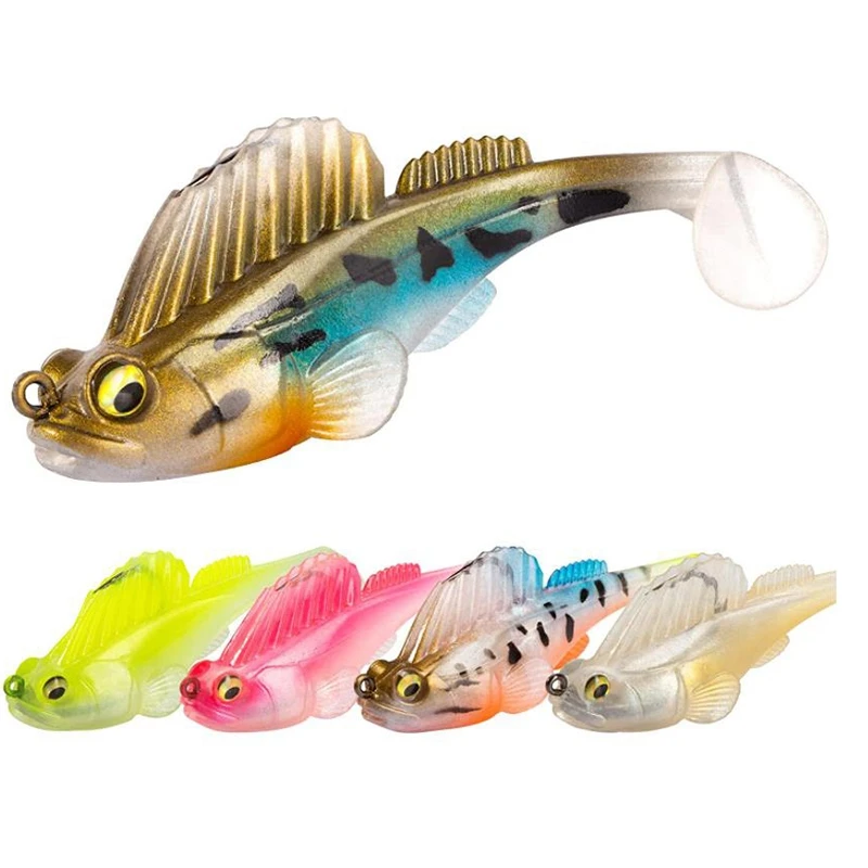 

5 Pcs Fishing Lures Saltwater,Bass Fishing Lures,Fin Guarded Hook Bluegill Swimbait,Fishing Bait Freshwater With Tail