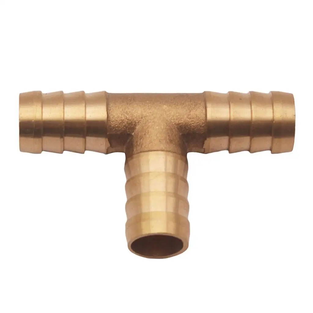 

1/2" ID Hose Barb, Tee T Shaped 3 Way Union Fitting Intersection/Split Brass Water/Fuel/Air, 10*2*5cm