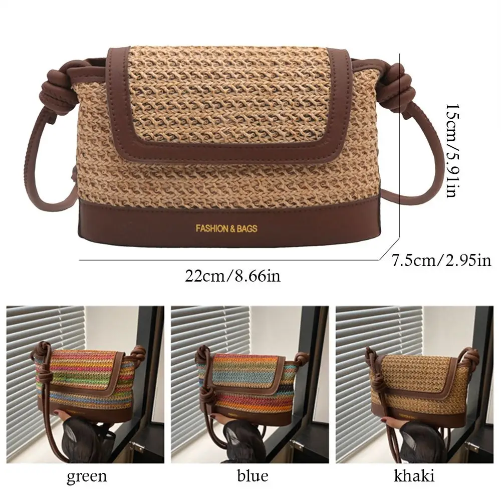 Повседневная плетеная Сумка через плечо вместительная соломенная сумка ручной