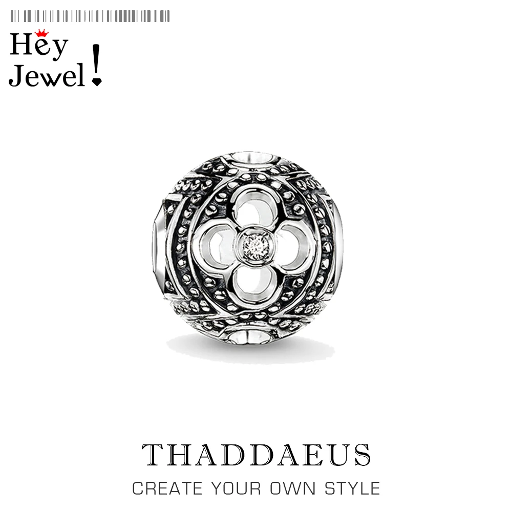 

Beads Black Icy Flower 925 Sterling Silver Europe Jewelry Charm Gift For Women & Men