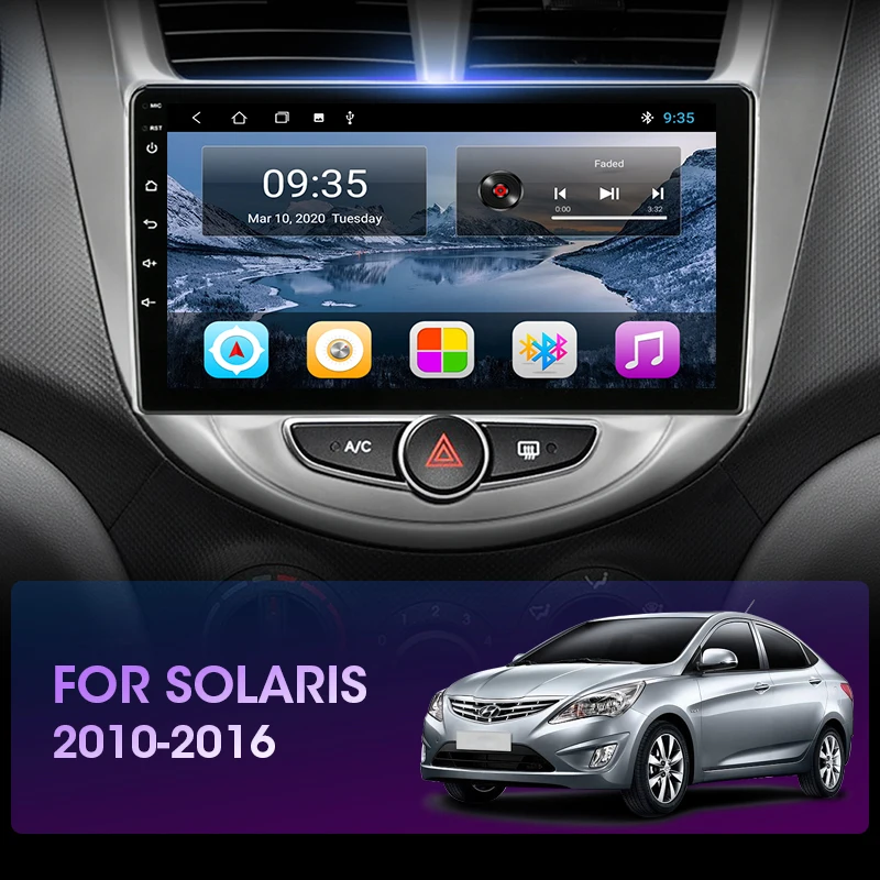 $86.56 Android 10 2din Car Radio Multimidia Video Player RDS DSP For Hyundai Solaris 1 2010 - 2016 Navigation GPS Car Stereo System DVD