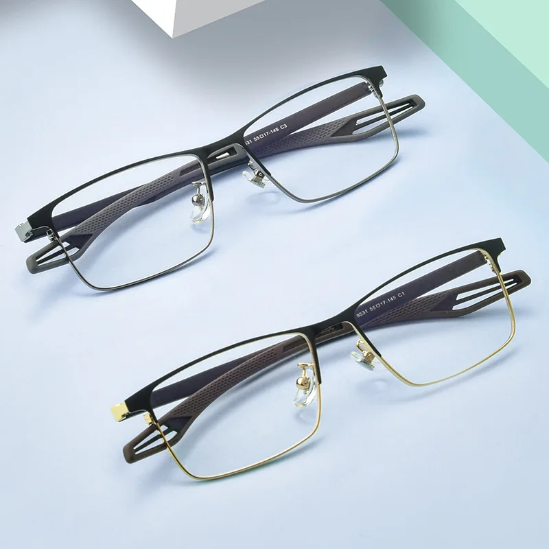 

New Fashion Business Spectacle Ultra Light Alloy Optical Prescription Eyeglasses Men Eyewear Myopic Hyperopia Frame Sports 8531D