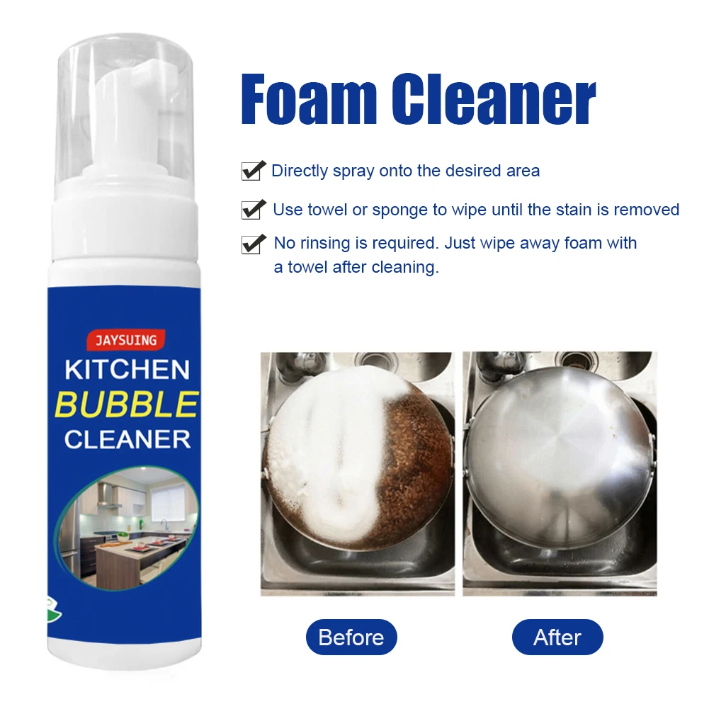 

100ML Kitchen Grease Cleaner Rust/Stain Remover Magic Degreaser Easy Cleaning Spray Foam Cleaner Bathroom Cleaning Products