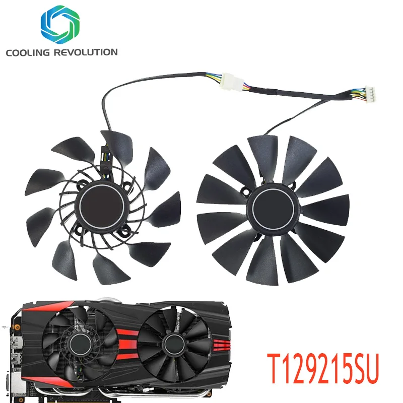 

95MM Original T129215SU DC 12V 0.5A For ASUS GTX760 780 780TI R9 280 290 R9 280X 290X R9 390 390X GTX970 VGA Card Cooling Fan