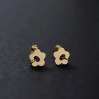 flower daisy ear piercing stud earrings for women statement punk style jewelry korean gold stainless steel gloria accessories