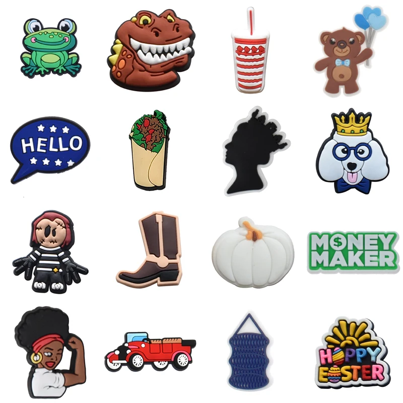 

Hot Sales 1Pcs PVC Shoes Charms Accessories Boys Girls Party Gifts Garden Clog Buckle Decorations Fit Croc Sandals Wristband