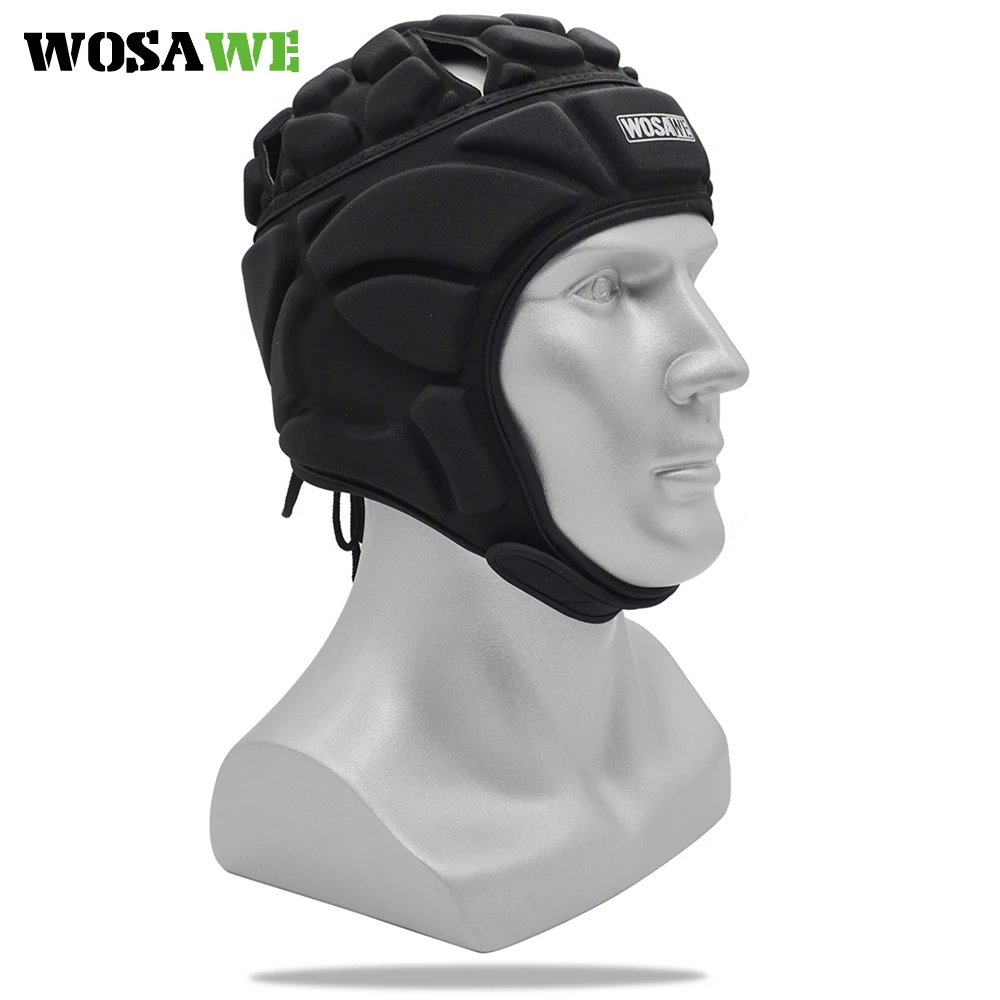WOSAWE Football Soccer Goalkeeper Rugby Cap Head Guard Goalie Hat Helmet Adjustable Head Protector Cycling Sking Skateboard