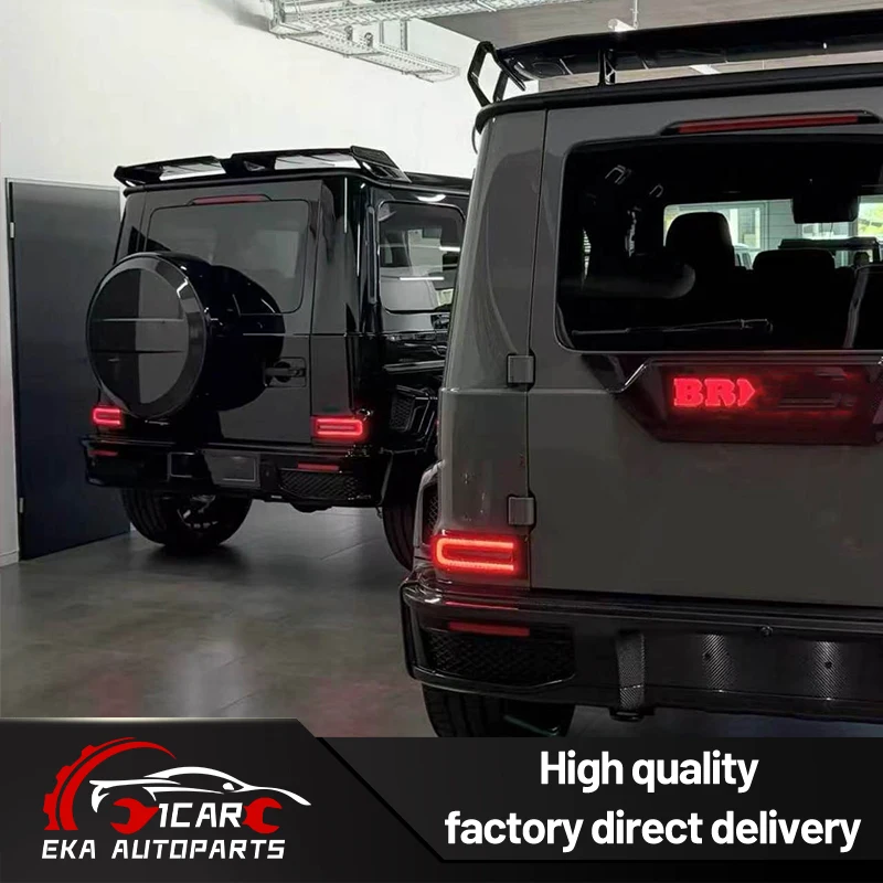 Фото Новейшая крышка задней двери B Style G900 Rocket из сухого карбона с подсветкой для Mercedes G-Class W464 W465, модель 2026 года. №3