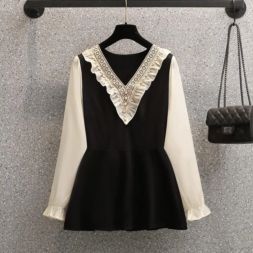

Large Size Women French Elegant Tops Spring 2022