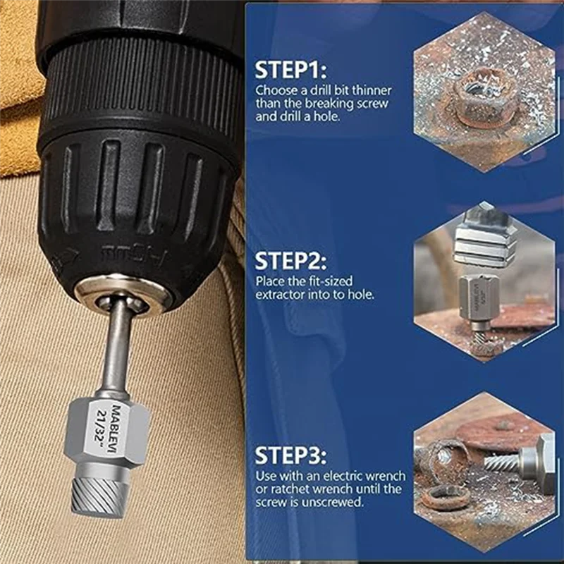 Набор экстракторов винтов 2-в-1 25 шт. набор болтов с двойной головкой 3/8 дюйма для