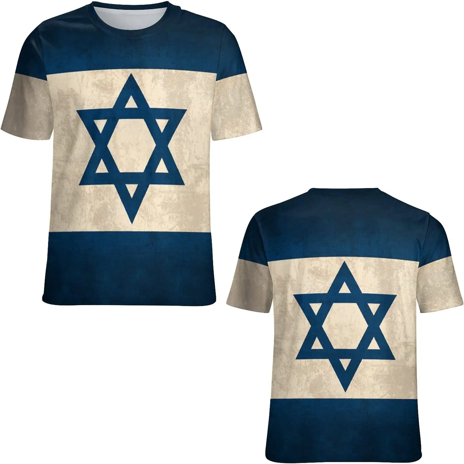 Футболка с принтом флага Израиля модная летняя свободная футболка коротким