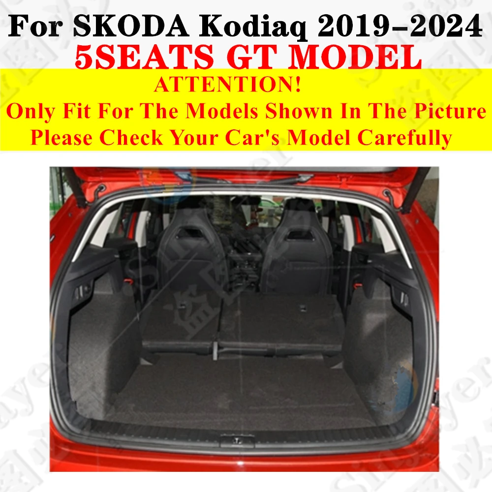 

Коврик для багажника автомобиля для Skoda Kodiaq GT, 5 мест, 2024, 2023, 22, 21-2019, Задняя подкладка для груза, аксессуары для интерьера, задняя багажная накладка