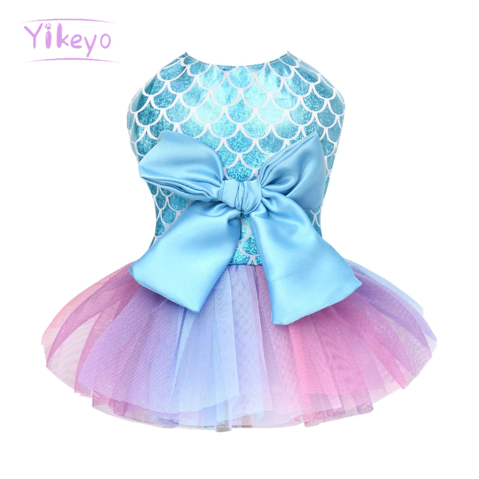 

YIKEYO Summer Dog Dress Mermaid Tulle Puppy Dresses Outfits Cats Pets Dog Clothes Soft Breathable Pet Skirt for Small Dogs Girl