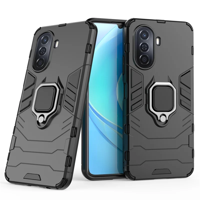 For Huawei Nova Y70 Case Cover Nova Y70 Funda Shockproof Armor Finger Ring PC Phone Bumper For Huawei Nova Y70