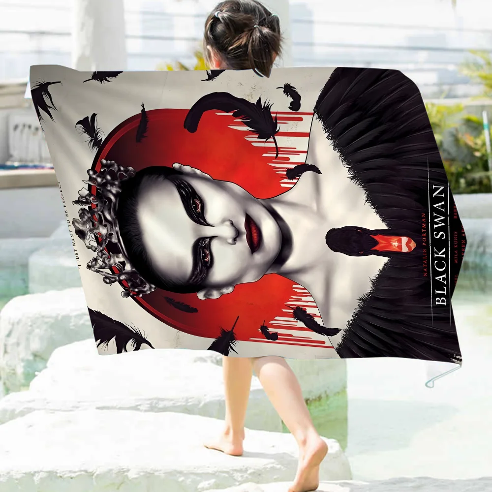 Movie B-Black S-Swan Classic Anime Microfiber Beach Towel Absorbent Quick Dry Soft Yoga Swimming Resort Mountain Climbing