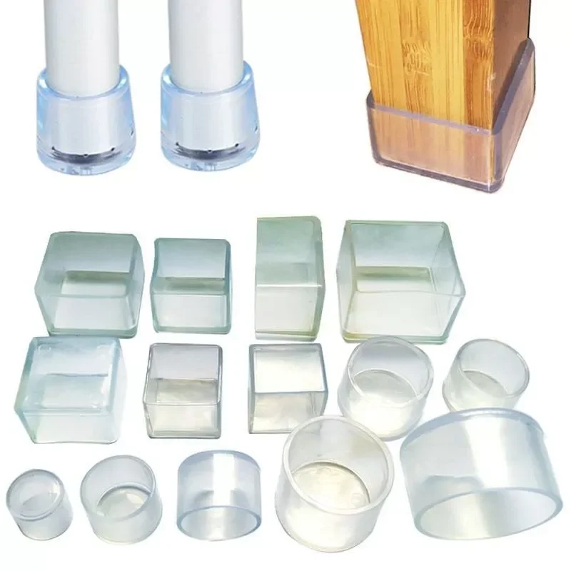 

4pcs Chair Leg Caps Rubber Feet Protector Pads Furniture Table Covers Socks Hole Plugs Dust Cover Furniture Leveling Feet System