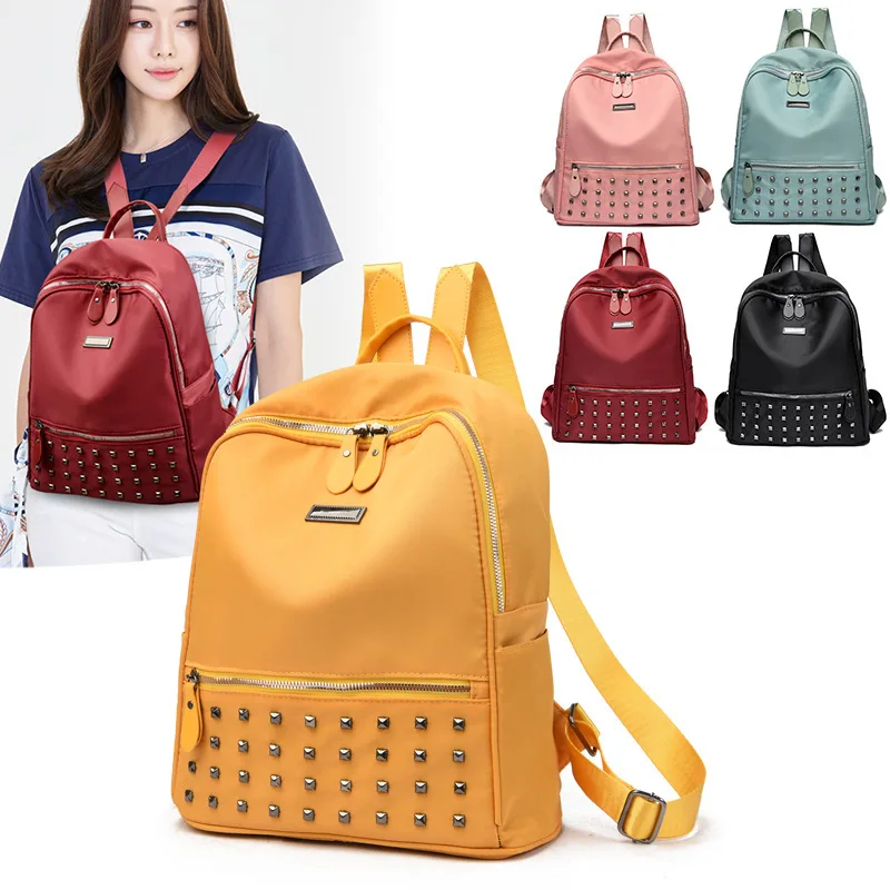 

Fashionable Women's Black Backpack Multicolor Waterproof Oxford Cloth Backpack Outdoor Unisex