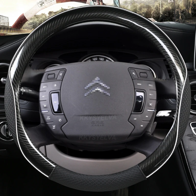 

Чехол рулевого колеса автомобиля углеродное волокно + кожа для Citroen C4 AIRCROSS C5 AIRCROSS C3-XR C4 PICASSO C4 C5 C6 автомобильные аксессуары