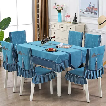 Chair Cover Chair Cushion Set Dining Chair Cushion Flannel Color Simple Modern Table And Chair Cover Dining Table High-end 