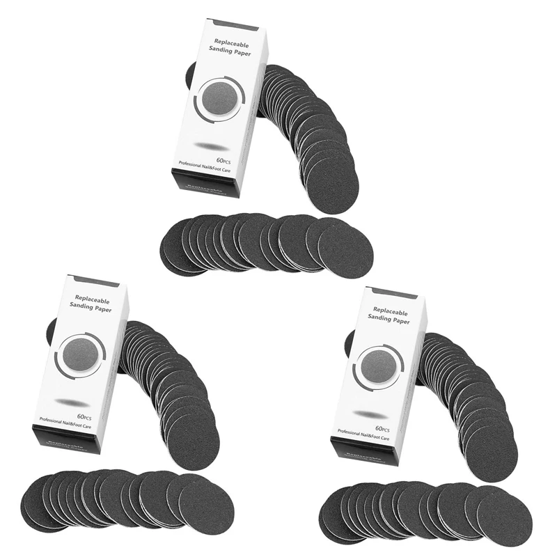 

180 Pcs Replacement Sandpaper Discs Pads For Electric Foot File Callus Remover Pedicure Tool