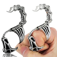 vintage scorpion ring heavy rock punk joint rings vintage cool gothic scroll armor knuckle metal full finger rings rock jewelry