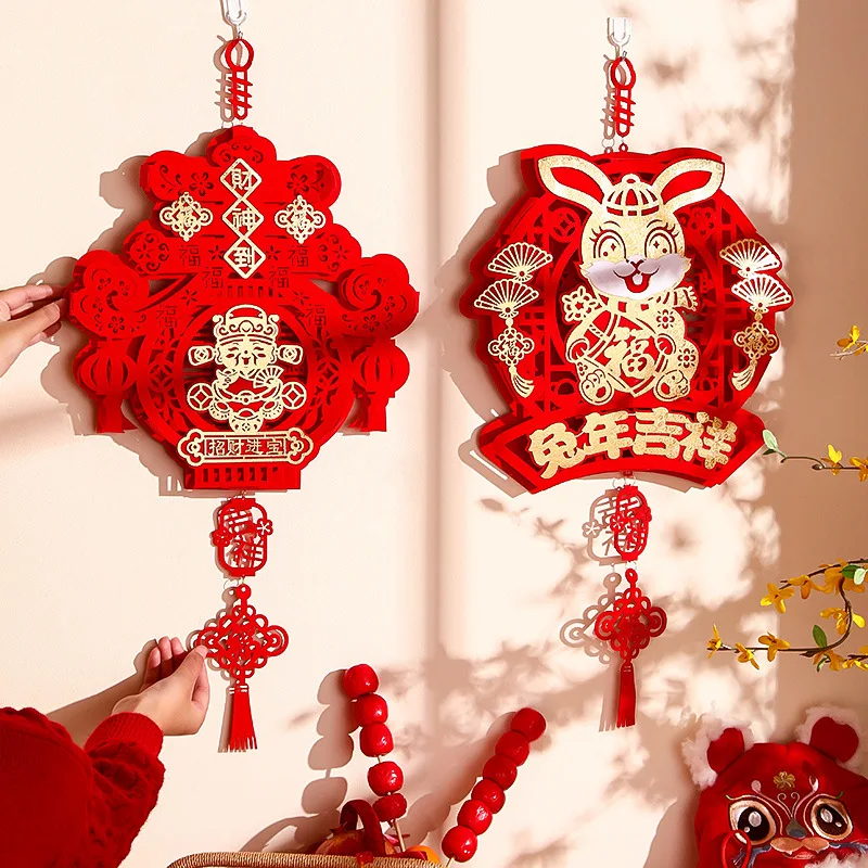 

1PCS Chinese New Year Decorations Spring Festival Hanging Ornament Chinese Knot Pendant for 2023 Year or Rabbit Party Supplies