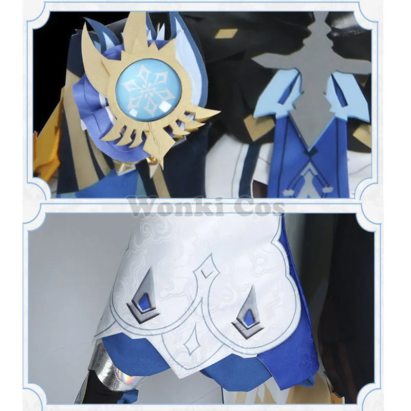 Костюм косплея Genshin Eula Jumpsuit Bodysuit Full Set Impact Wig для вечеринки Comic Con.