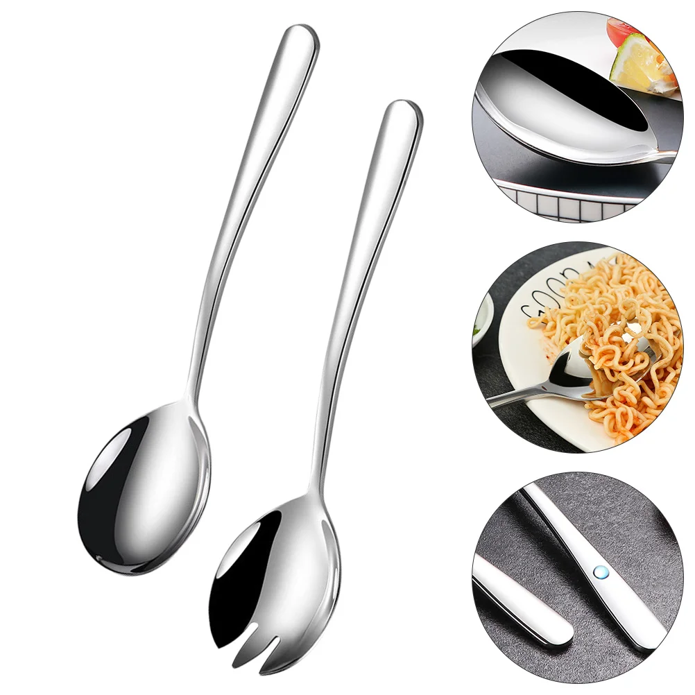 

Spoon Fork Salad Spoons Pasta Serving Scoopforks Utensils Sugar Sauce Pudding Espresso Tea Spaghetti Dinner Flatware Steel