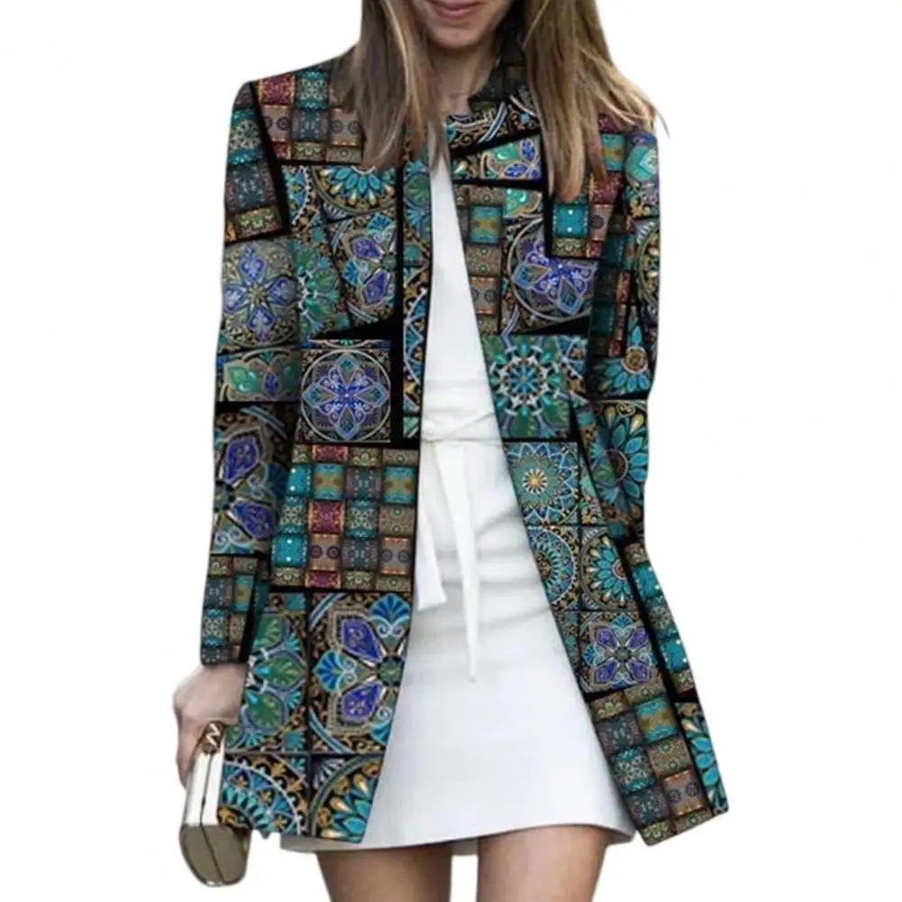 

Stylish Loose Outerwear Loose Fit Autumn Coat Pockets Vintage Irregular Pattern Cardigan Jacket Coldproof