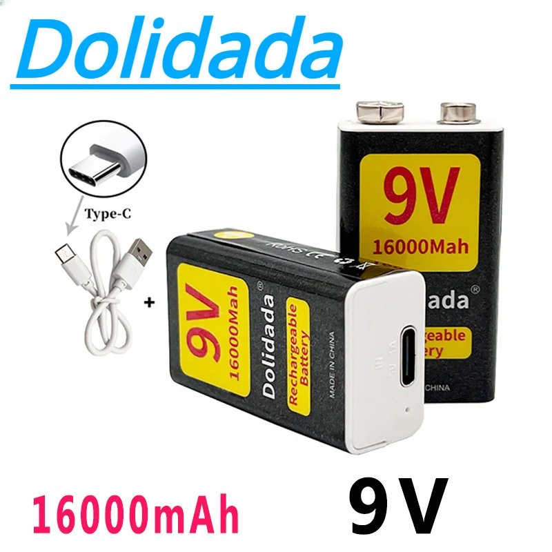 

Original9V16000mAh Rechargeable Lithium-ion Battery Suitable for Multimeter Microphone Toy Remote Control Special Charging Cable
