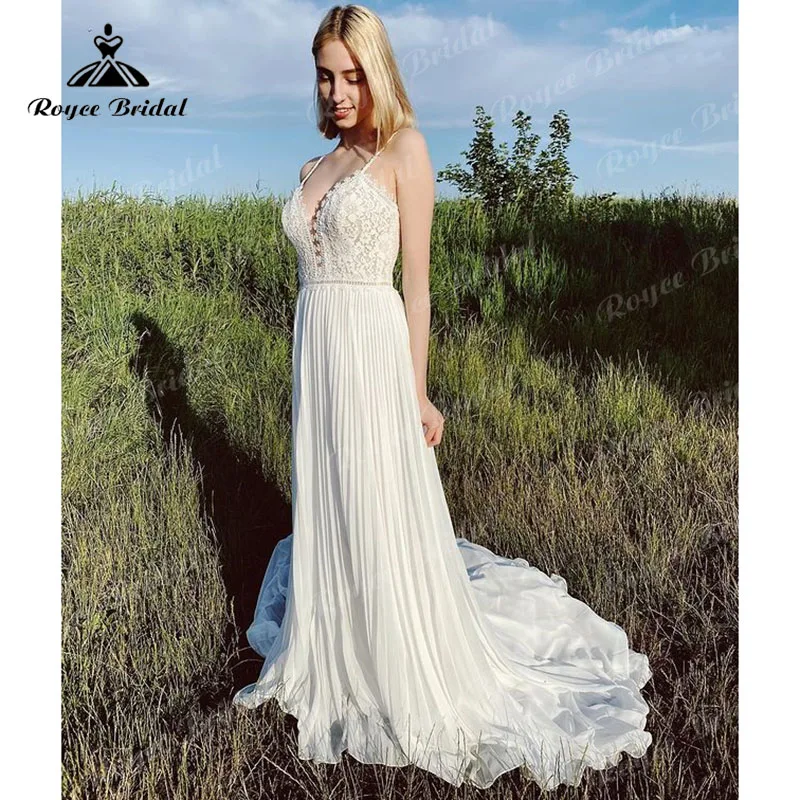 

Женское свадебное платье It's yiiya, белое элегантное шифоновое платье трапециевидной формы на бретельках с V-образным вырезом и открытой спино...