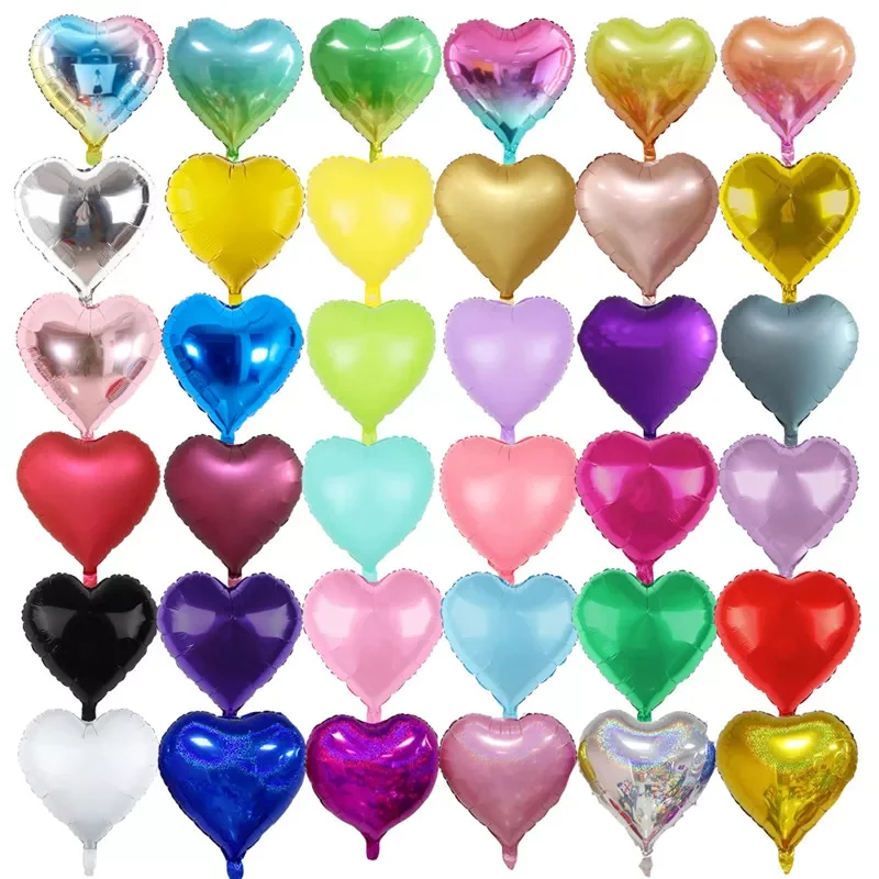 

50 шт./200 шт. 18 дюймов градиент Макарон сплошной цвет любовь Алюминиевая Пленка воздушный шар свадебное украшение день рождения праздник baby ...