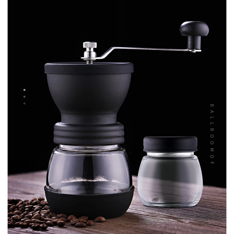 

Washable Glass Hand Grinder Coffee Grinder Household Small Portable Hand Grinder Coffee Bean Grinder Kitchen Mini Coffee Grinder