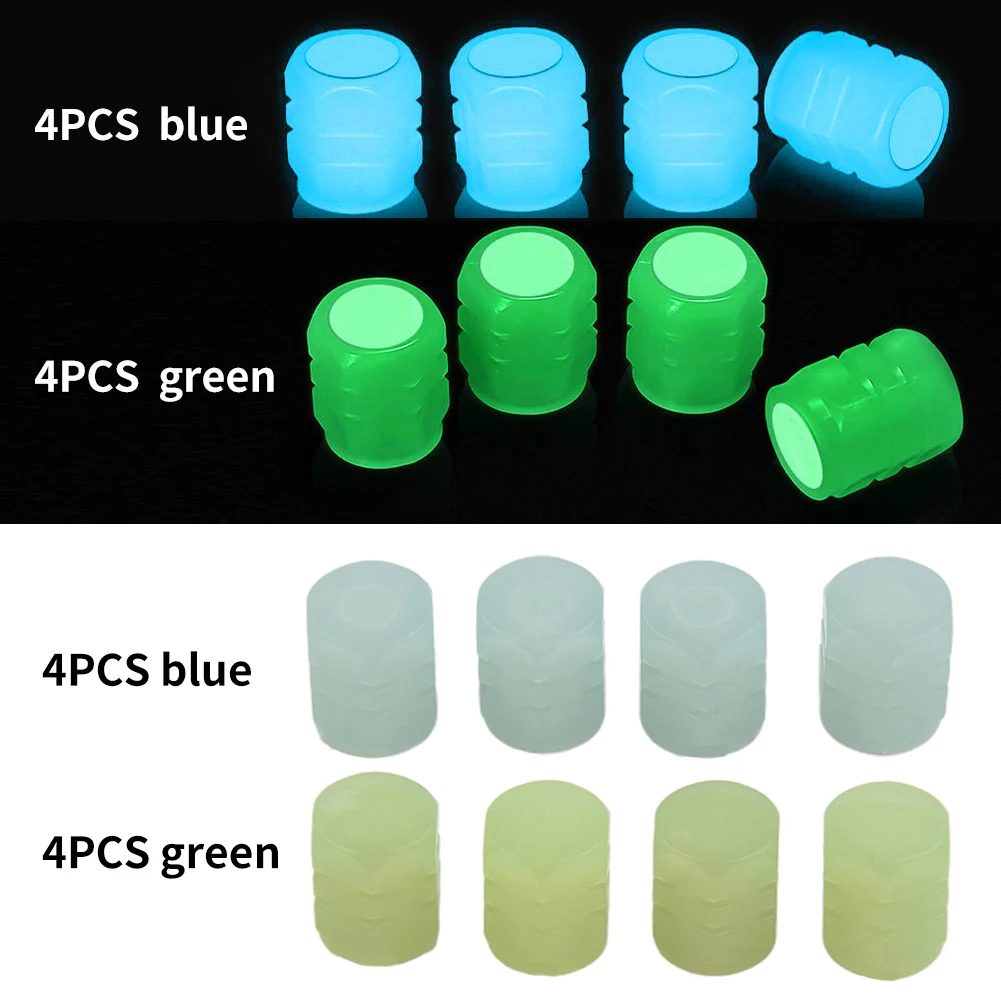 

8PCS Universal Fluorescent Car Tire Valve Cap Glowing Dust-proof Decorative Tyre Rim Stem Covers For Motorcycle Bicycle