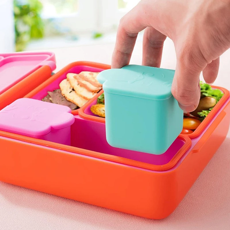 Антипригарный силиконовый Ланч-бокс для детей чашка соуса с крышкой маленький