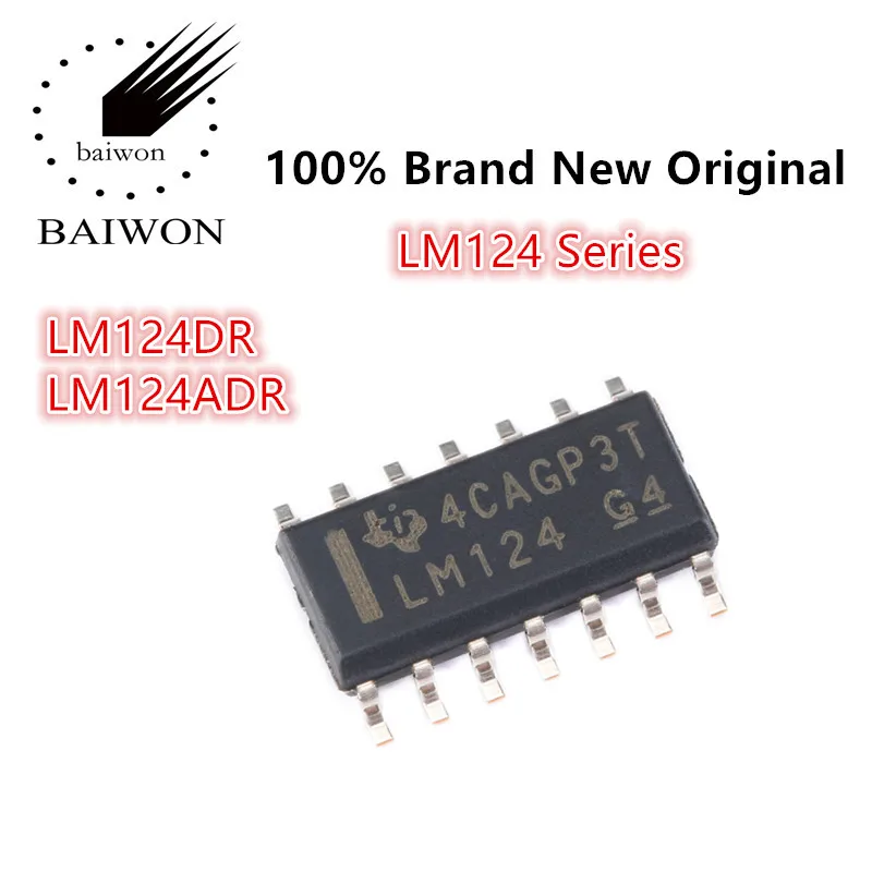 100% Новый оригинальный LM124 серии LM124DR SOP-14 lm124ader SOP-14 четырехканальный операционный усилитель IC чип
