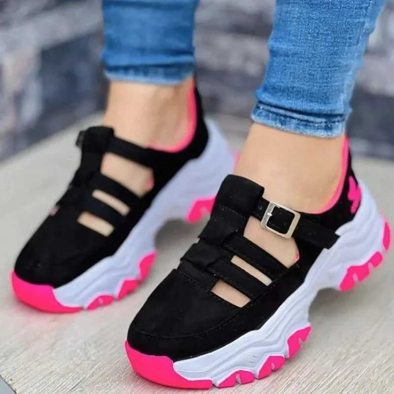 Summer New Women's Sandals Wedge Heel Thick Sole Sneakers Outdoor Fashion Lightweight Comfortable Casual Shoes Plus Size 35-43