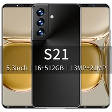 Smart Cell Mobile Phone S21 5.3 Inch Handphone Celular Android 11 Dual Sim Card 12GB RAM+512GB ROM 4G/5G