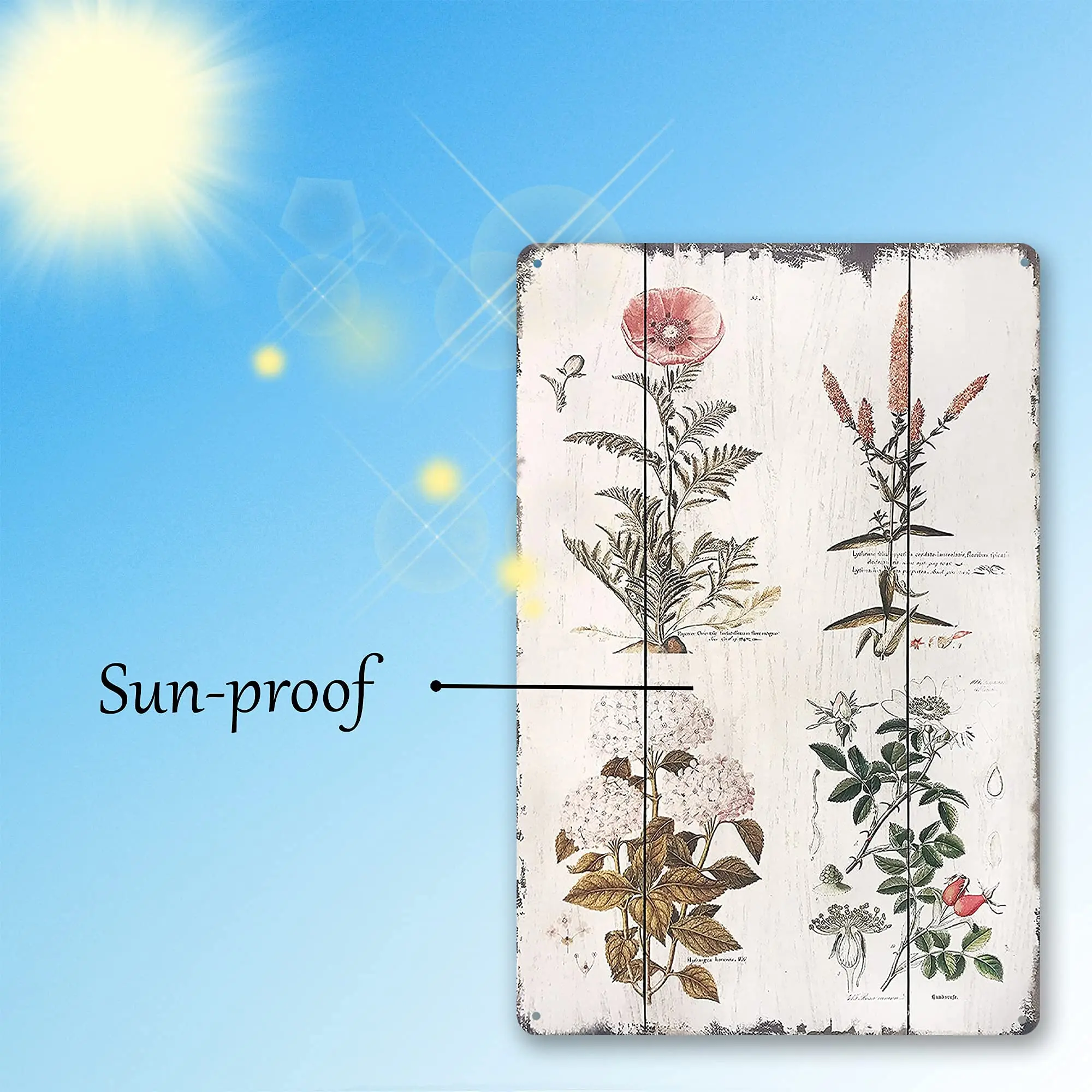 Винтажные металлические вывески настенные художественные цветы ботанические